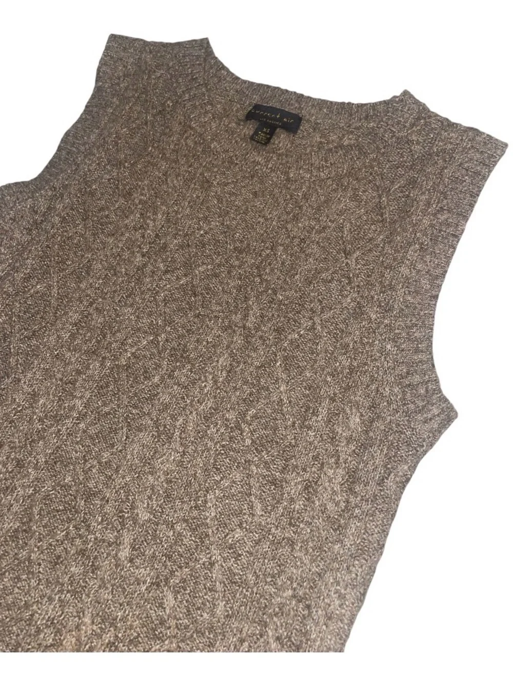 Current Air Sleeveless Cable-Knit Maxi Midi Dress in Brown